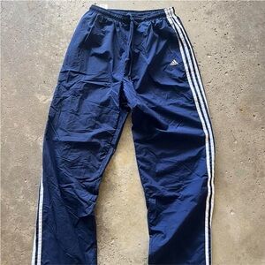 Adidas Blue Joggers with White Stripes